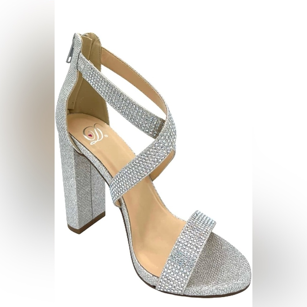 Rhinestone High Heel Sandal Ankle Strap